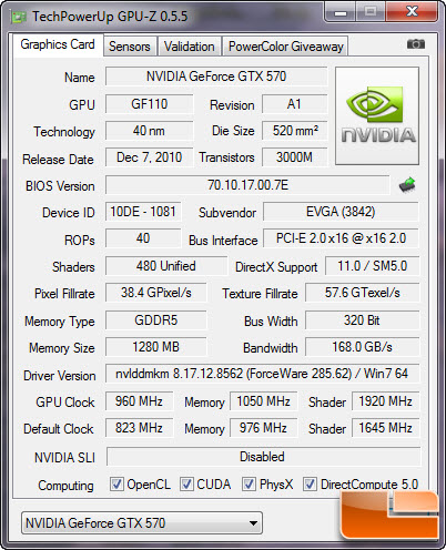 GPU-Z Air Overclock