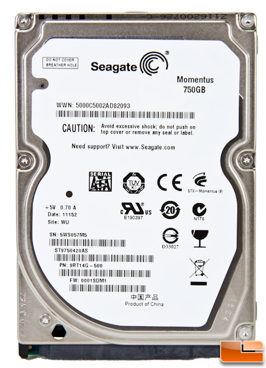 Seagate Momentus 7200.5 750GB Hard Drive Review (ST9750420AS)