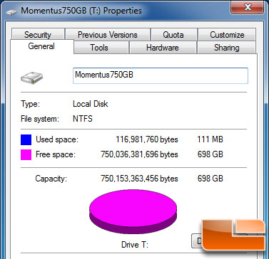 Seagate Momentus 750GB Properties