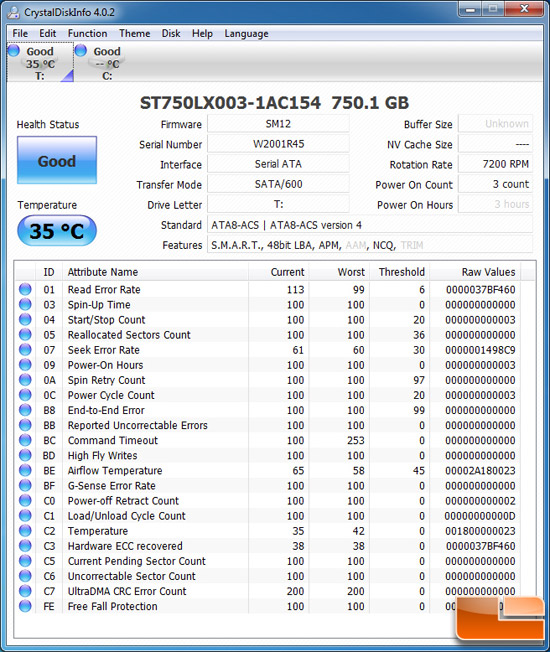 Seagate Momentus XT 750GB CRYSTALDISKMARK INFO