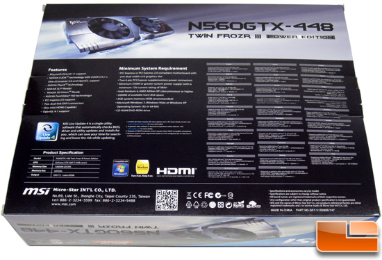 MSI N560GTX-448 video card Video Card Retail Box Front