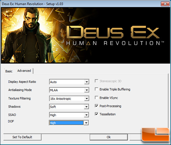 Deus Ex Human Revolution Game Settings Deus Ex Human Revolution Game Settings