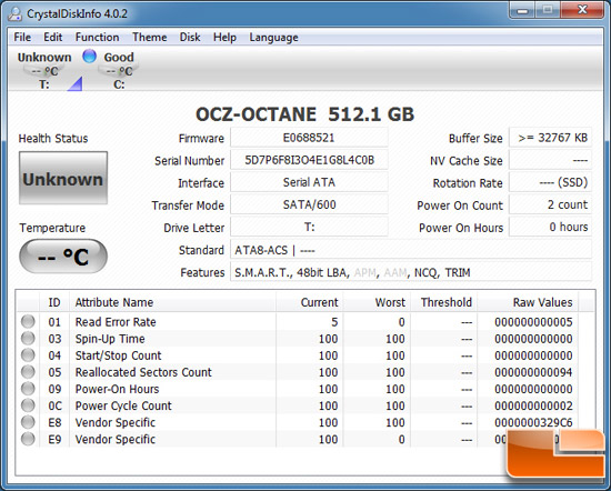 OCZ Octane 512GB CRYSTALDISKMARK INFO