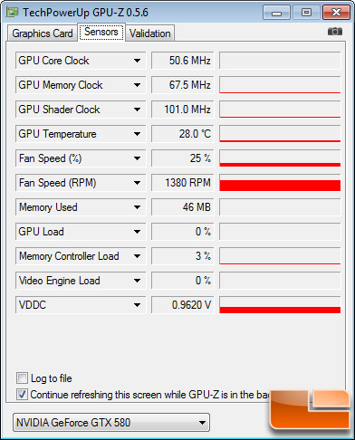 EVGA GeForce GTX 580 Classified 3072MB Test Settings