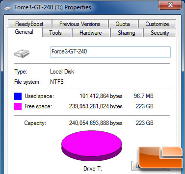 Corsair Force GT 240GB Properties