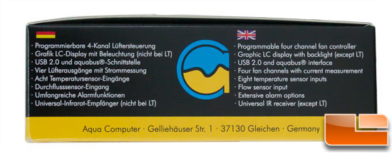 Aquaero 5 XT box side Aquaero 5 XT box side