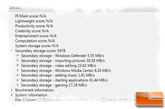 Intel 520 Series 240GB PCMARK VANTAGE