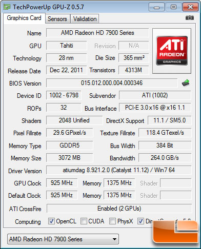 AMD Radeon HD 7970 Test Settings