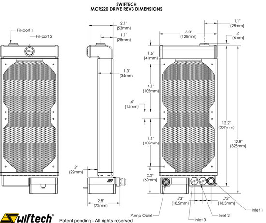 Swiftech MCR 220 Drive drawing