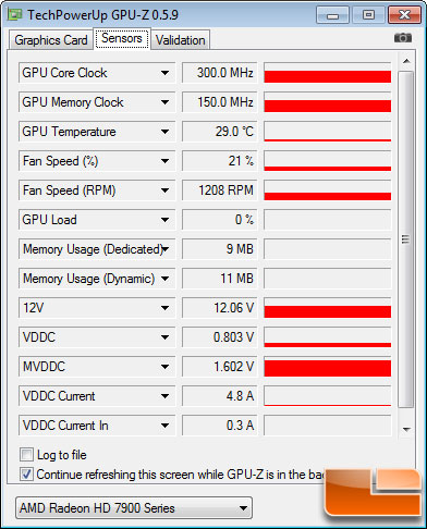 Sapphire Radeon HD 7950 3GB OC GPU-Z Idle