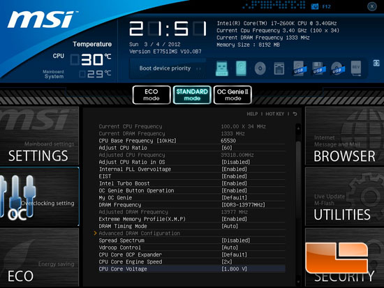 MSI Z77A-GD65 'Ivy Bridge' Click BIOS II