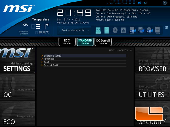 MSI Z77A-GD65 'Ivy Bridge' Click BIOS II