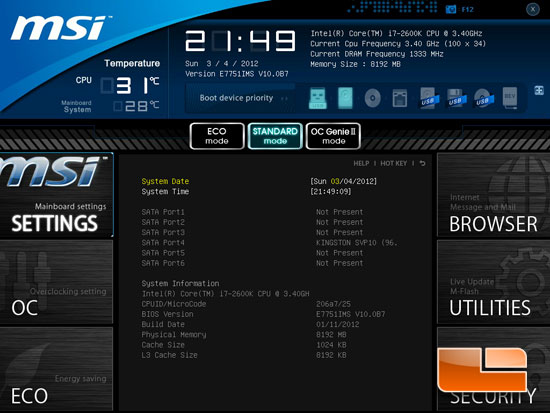 MSI Z77A-GD65 'Ivy Bridge' Click BIOS II