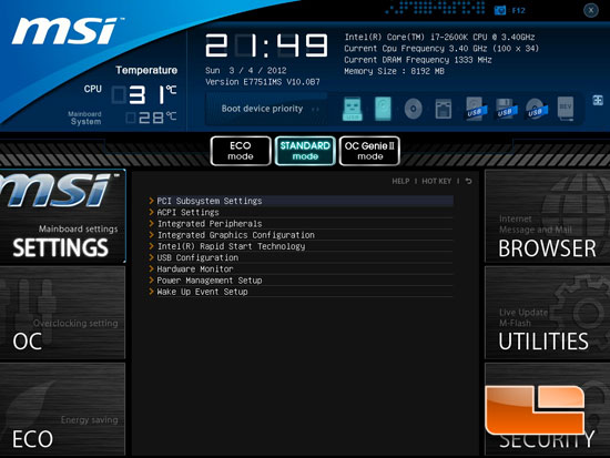 MSI Z77A-GD65 'Ivy Bridge' Click BIOS II