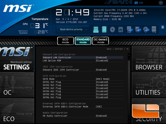 MSI Z77A-GD65 'Ivy Bridge' Click BIOS II