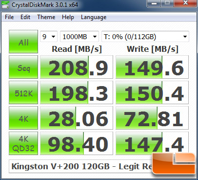 Kingston V+ 200 120GB CRYSTALDISKMARK P67