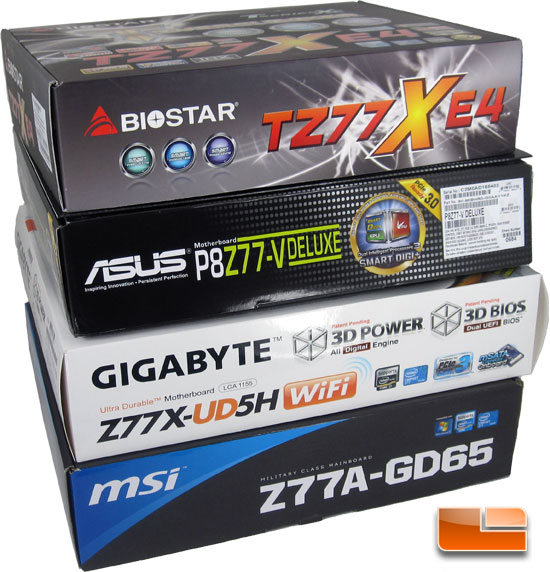 ASUS, BIOSTAR, GIGABYTE, and MSI Intel Z77 Motherboard Round Up