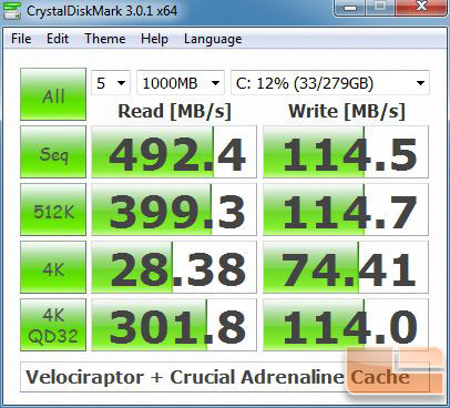 Crucial Adrenaline m4 50GB CrystalDiskMark