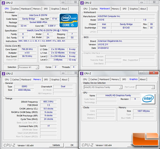 ASUS Zenbook CPU-Z