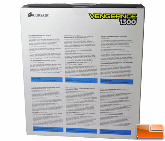 Corsair Vengeance 1300 Box Back Corsair Vengeance 1300 Box Back