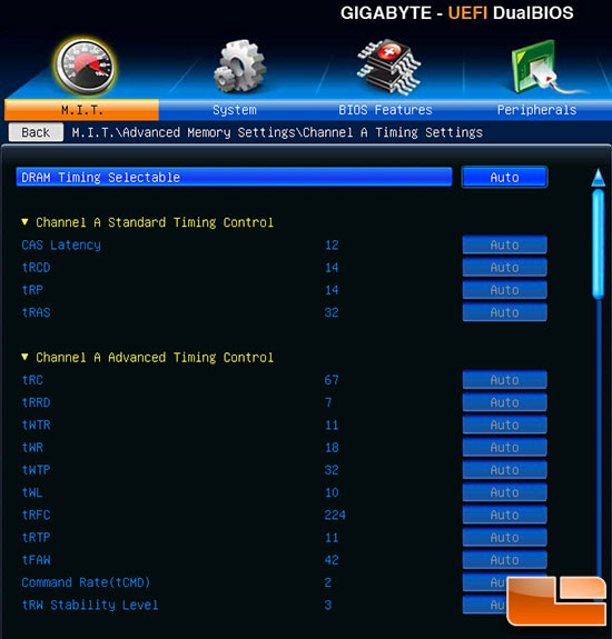 Kingston HyperX XMP Profile 1 Timings