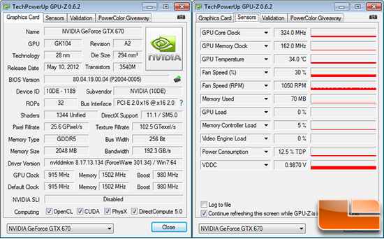 NVIDIA GeForce GTX 670 GPU-Z