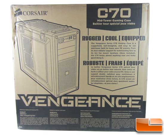 Corsair Vengeance C70 front of the box