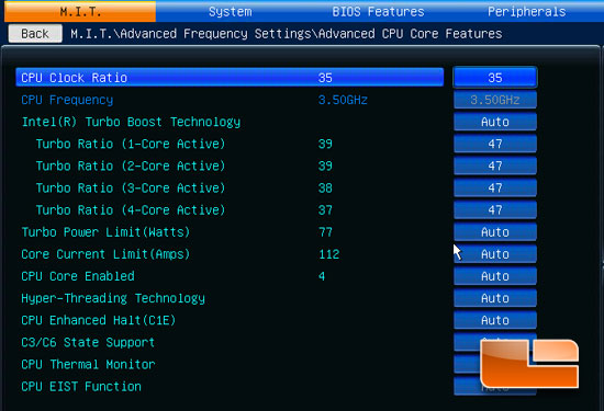 GIGABYTE G1.Sniper3 Overclocked BIOS Settings