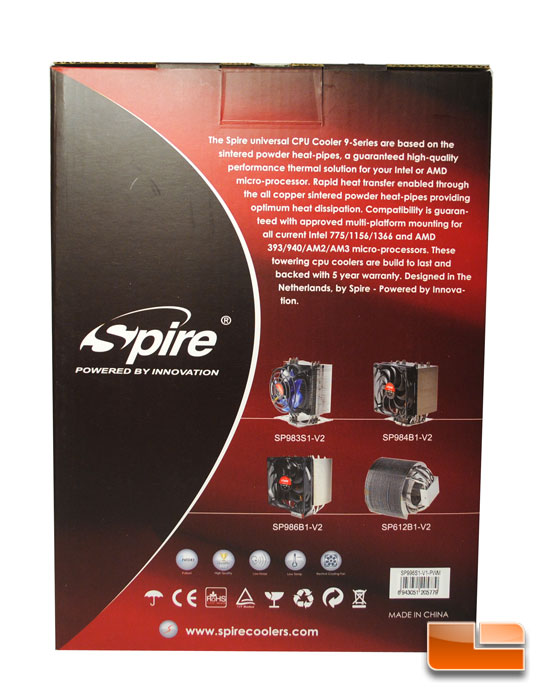 Spire Coolgate 2011 Box Back