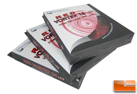 Prolimatech Red Vortex 14 LED Fan box