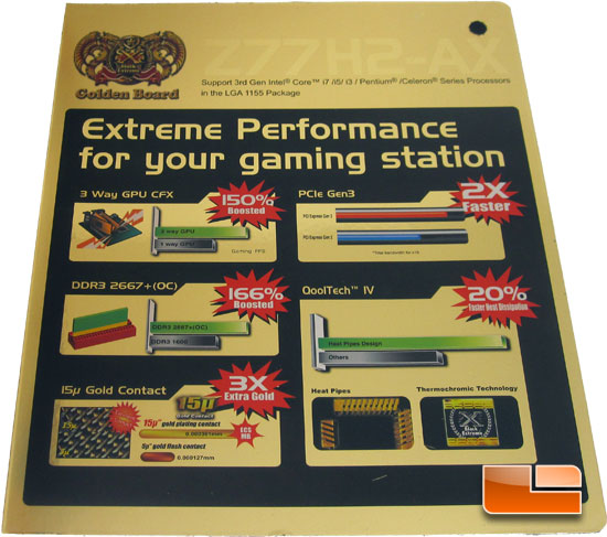 ECS Z77H2-AX Golden Intel Z77 Motherboard Retail Box and Bundle