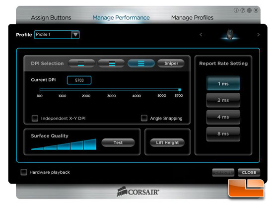 Vengeance M60 Software Performance