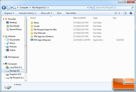 WD My Passport Drive Contents
