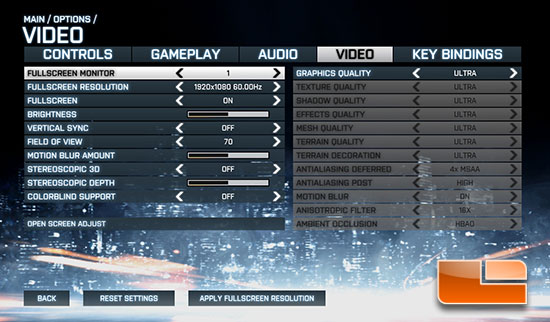 Battlefield 3 Test Settings