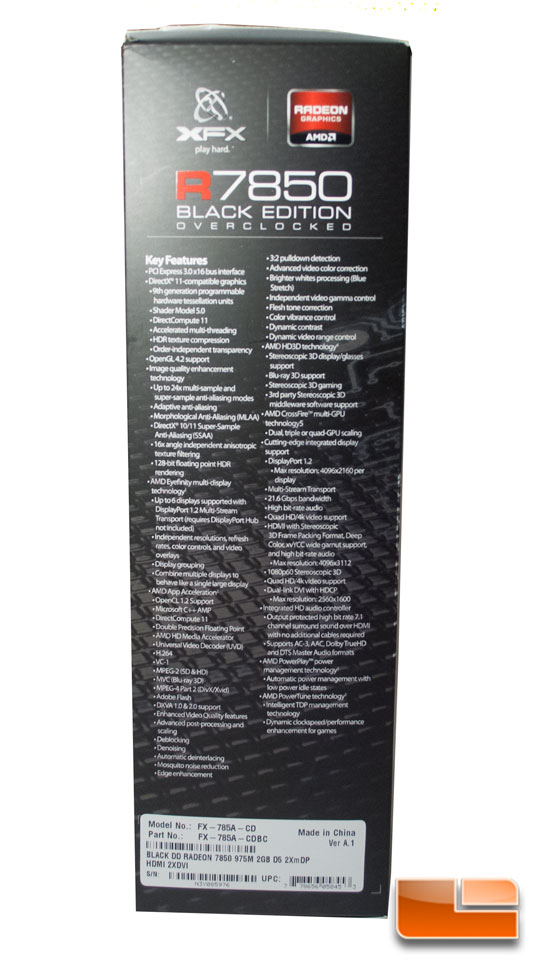 XFX Radeon 7850 Black Edition Box Side