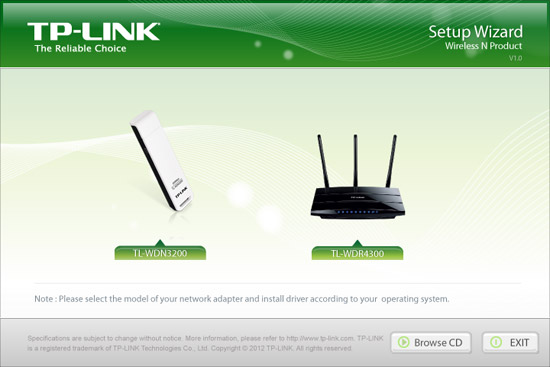 TP-Link N750 GUI