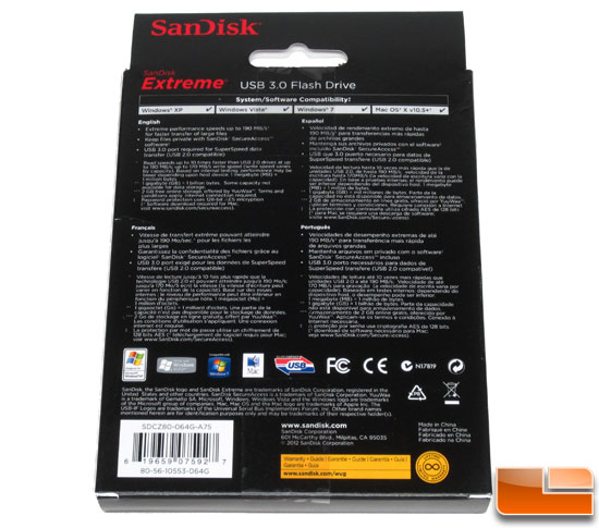 SanDisk Extreme USB flash drive Retail Box