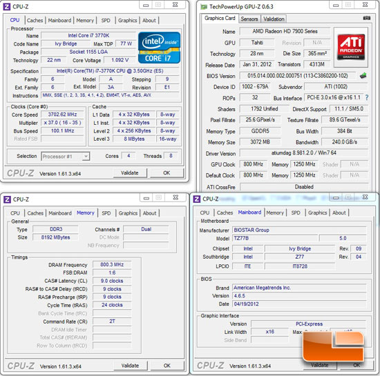 BIOSTAR TZ77B Intel Z77 System Settings