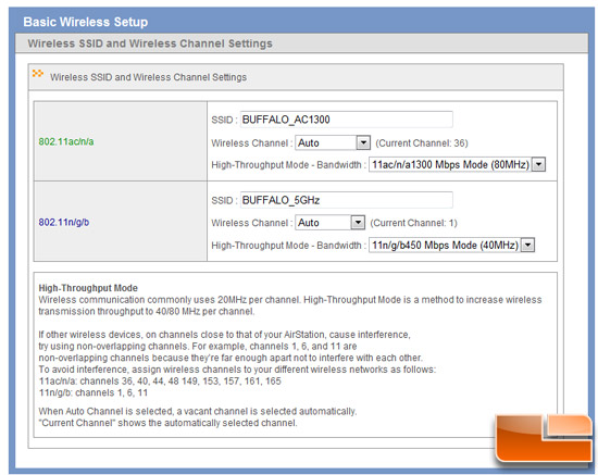 Buffalo WZR-D1800H AC Router GUI