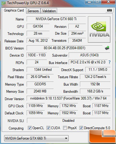 ASUS GeForce GTX 660 Ti Overclock