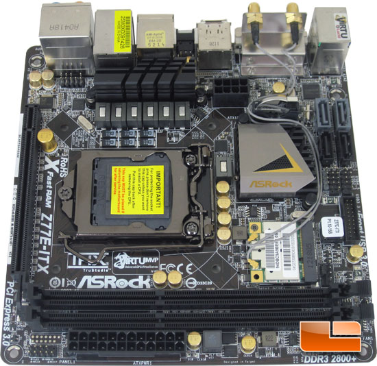 ASRock Z77E-ITX mITX Motherboard Layout