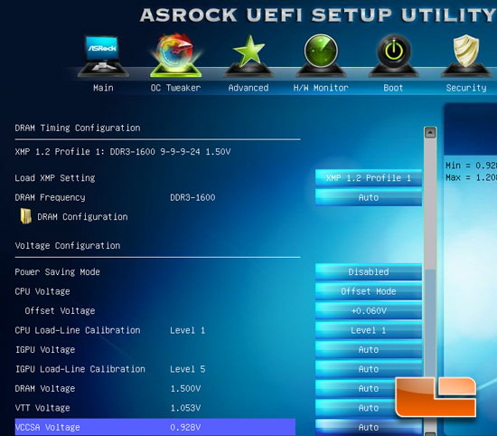 ASRock Z77E-ITX Overclocking Settings