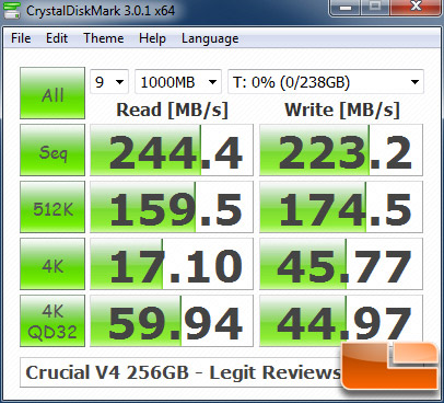 Crucial V4 256GB CRYSTALDISKMARK P67