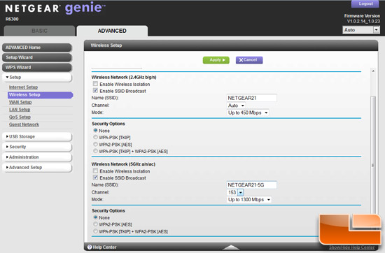 Netgear R6300 Genie GUI