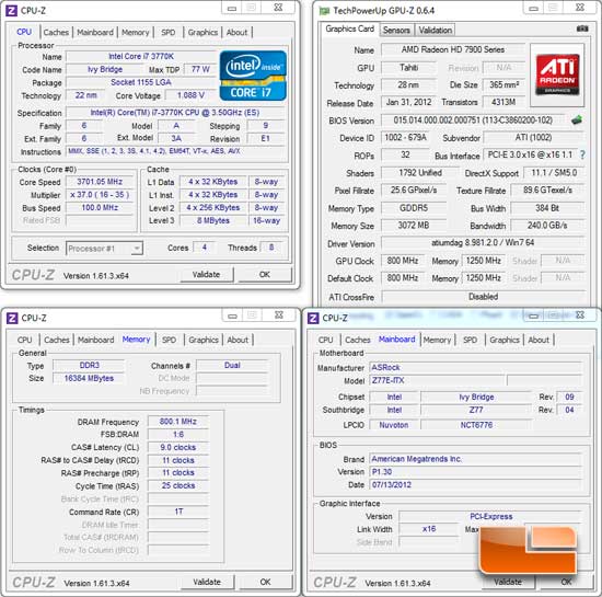 ASRock Z77E-ITX Intel Z77 System Settings