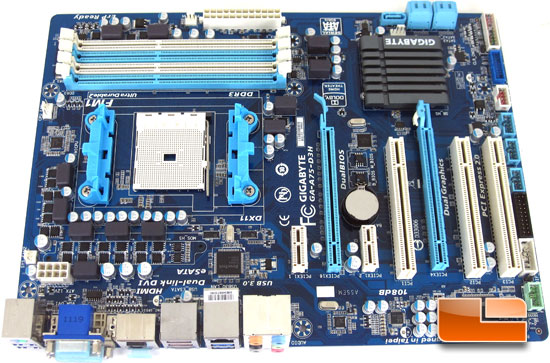 GIGABYTE GA-A75-D3H Socket FM1 Motherboard Layout