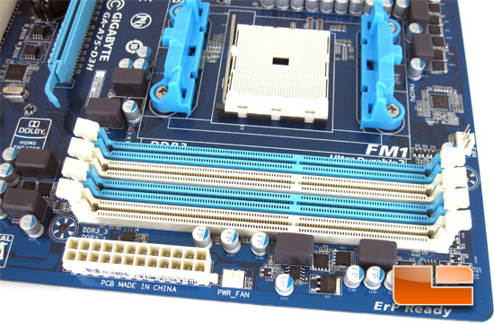 GIGABYTE GA-A75-D3H Socket FM1 Motherboard Layout