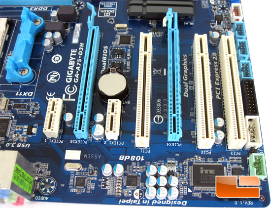 GIGABYTE GA-A75-D3H Socket FM1 Motherboard Layout