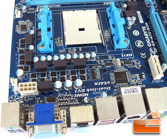 GIGABYTE GA-A75-D3H Socket FM1 Motherboard Layout