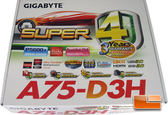 GIGABYTE GA-A75-D3H Retail Packaging and Bundle